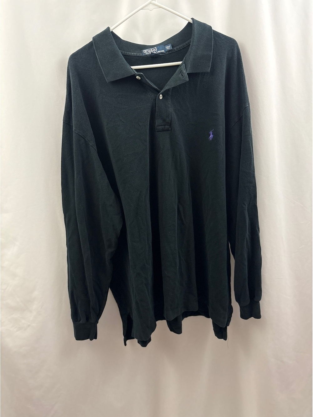 Polo by Ralph Lauren Men's Black Long Sleeve Polo Shirt 2XLT Purple Pony Rugby